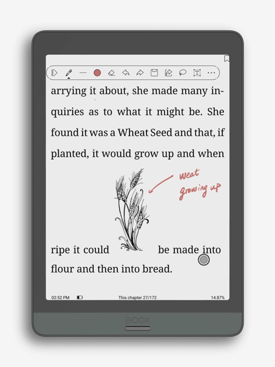 Double tap to convert handwriting to texts on ebooks