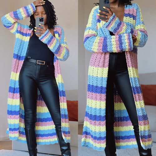 Crochet Chevron Cardigan Written Pattern PDF