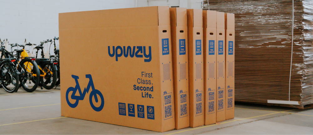 Upway bike boxes in a row