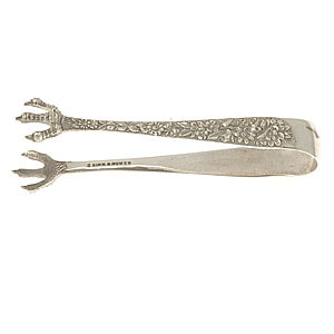 Small Sugar Tongs Repousse (Sterling, 1924, S.Kirk & Son, Inc.) by Kirk Stieff