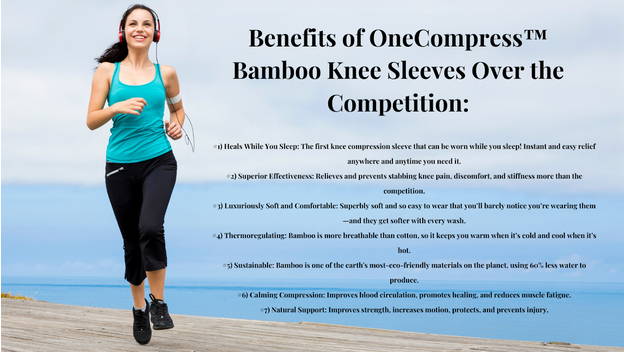onecompress bamboo, kneesleeve, natural knee pain relief