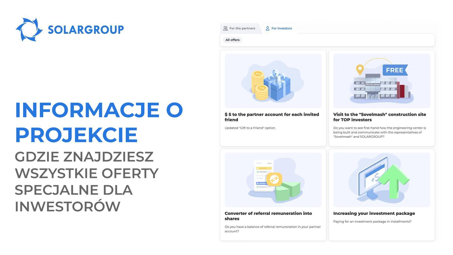 Informacje o projekcie: gdzie można znaleźć wszystkie oferty specjalne dla inwestorów