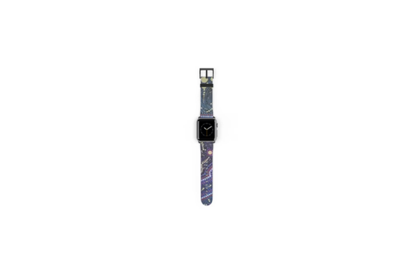 Cosmic Galaxy Faux Leather Apple Watch Band – Celestial Design enjoy the colour and style