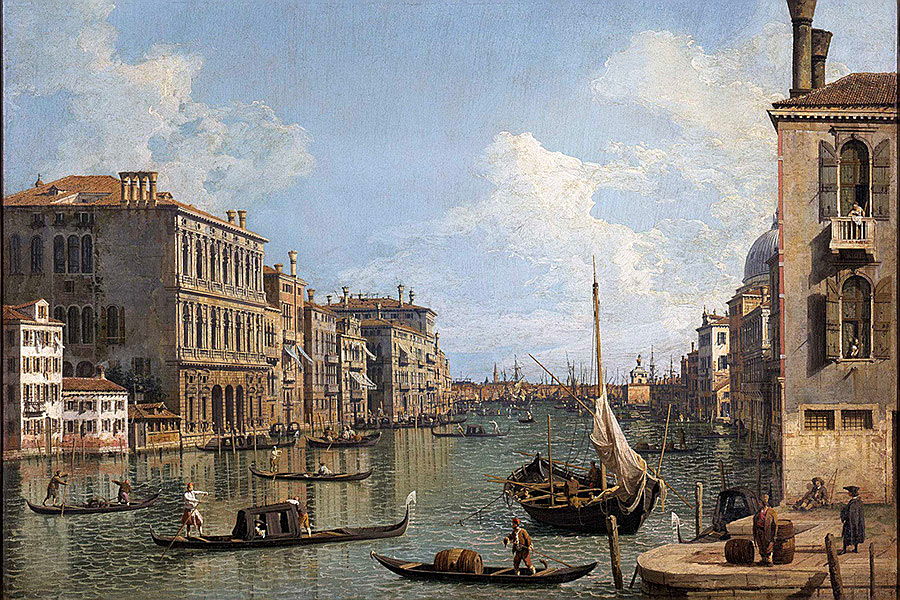  Venice
- Veduta del Canal Grande verso la Punta della Dogana, da Campo San Ivo - Canaletto