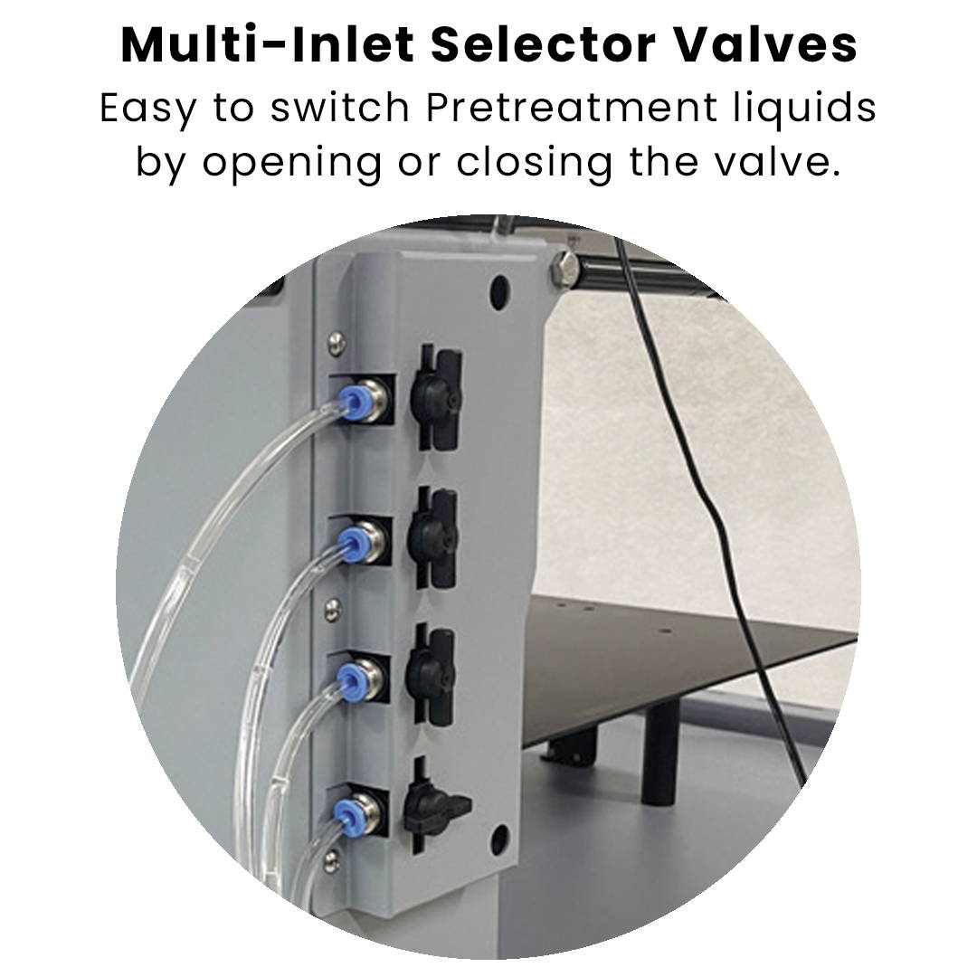 Multi-Inlet Selector Valves. Easy to switch the pretreatment liquid by opening or closing the valve.