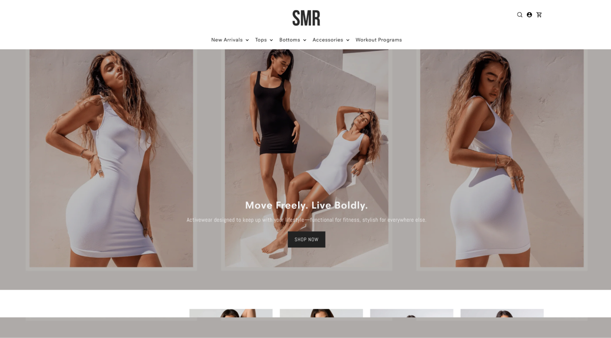 Screenshot of Sommer Ray's Shop, from the celebrity websites collection.