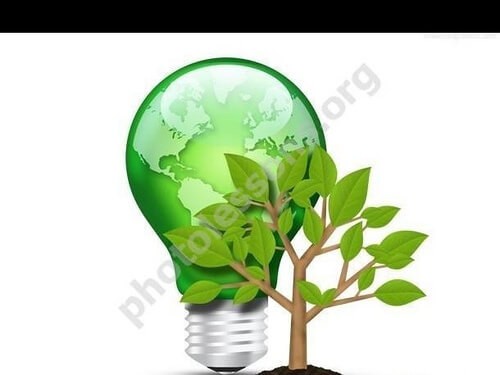 PSD исходник для Фотошоп - зеленая лампочка и деревце