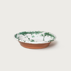 Green Large Splatterware Serving Dish