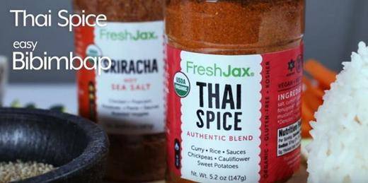 organic Thai Spice seasoning and bibimbap rice recipe