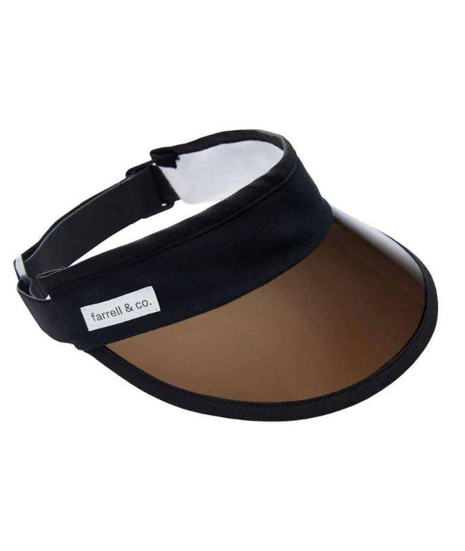 Farrell & Co. Black Rollable Sun Visor Transparent Brim