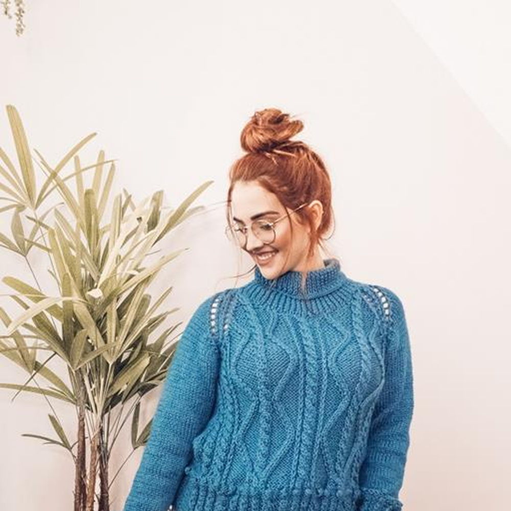 Indigo Cable Sweater