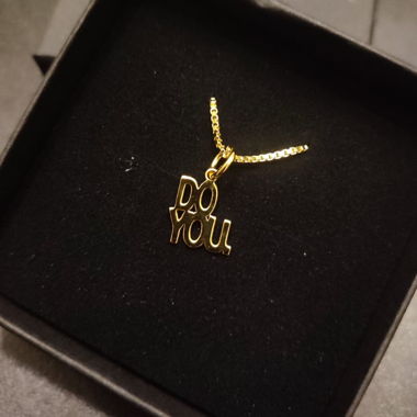 New gold plated 'do you' necklace
