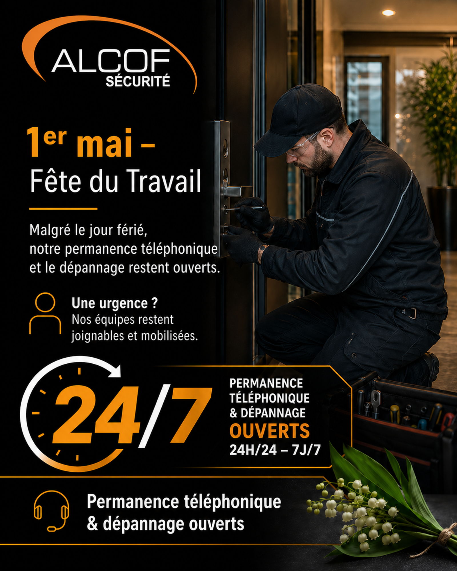Fête du Travail : ALCOF Sécurité assure votre tranquillité