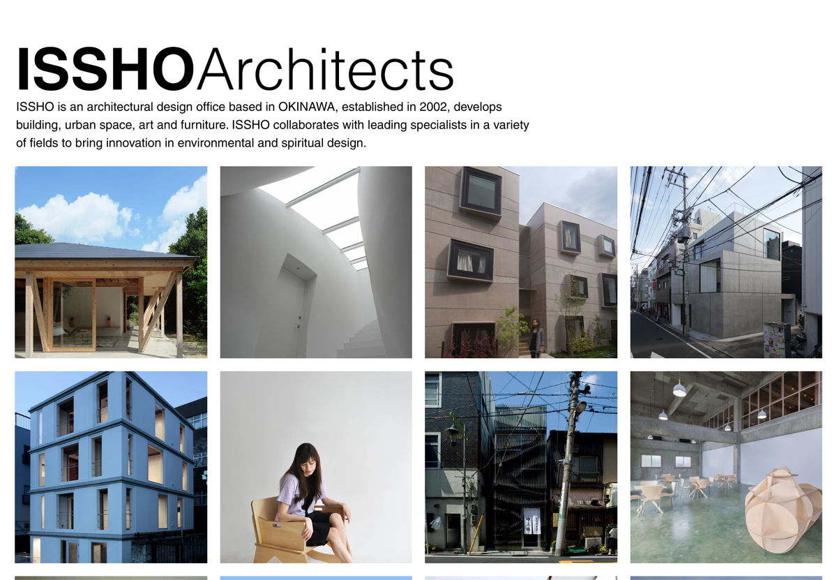 Screenshot of ISSHO, from the architecture portfolios collection.