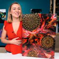 Flame Mandala - Mixed Media Abstract Art with Olga Soby
