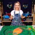 FLAMINGO Pour Fluid Art Acrylic Pouring by Olga Soby FLAMINGO Pour Fluid Art Acrylic Pouring by Olga Soby
