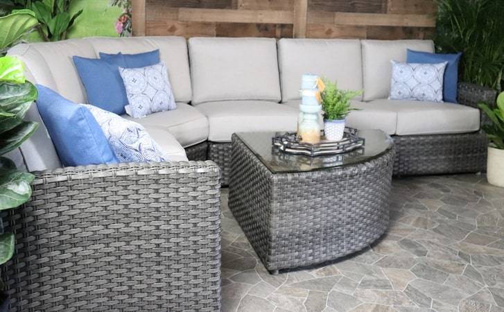 Erwin and Sons Biscayne Sectional All Weather Wicker Outdoor Patio Furniture