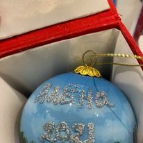 Inside Painted 80mm Sydney Harbour Personalised Christmas Bauble - Image 6