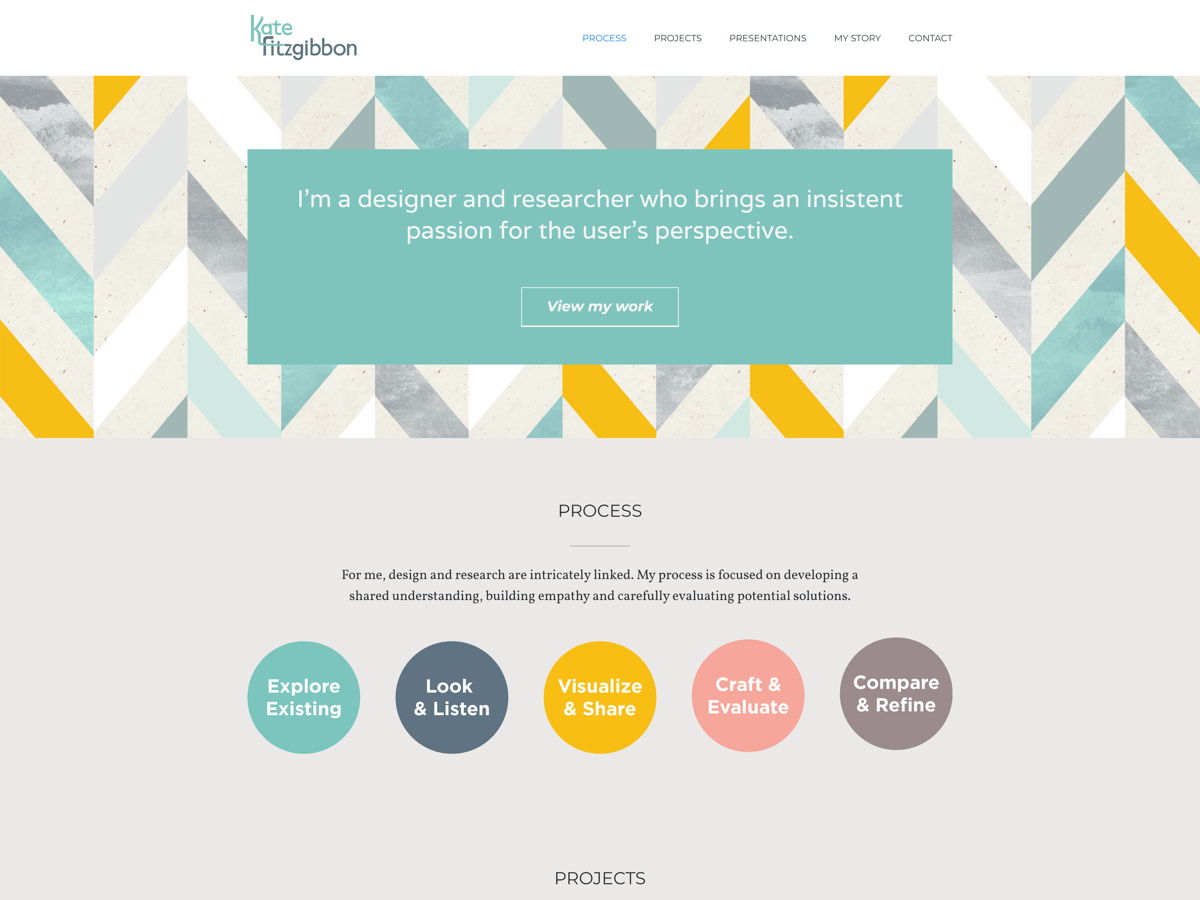 Screenshot of Kate Fitzgibbon, from the resume websites collection.
