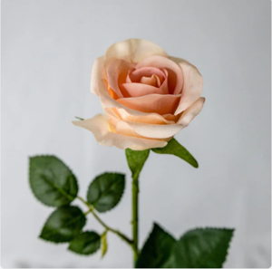 Coral Real Touch Half Bloom Roses - Realistic Artificial Flowers