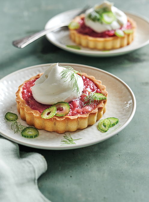 Rhubarb Tartlets with Fennel Whipped Cream