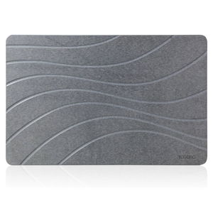 Stone Bath Mat, Diatomaceous Earth Non-Slip Stone Shower Mat - Quick Drying Absorbent Bath Mats for Bathroom - Elegant & Modern Design, Easy to Clean (23.5 x 15) - Graphite, 2pcs
