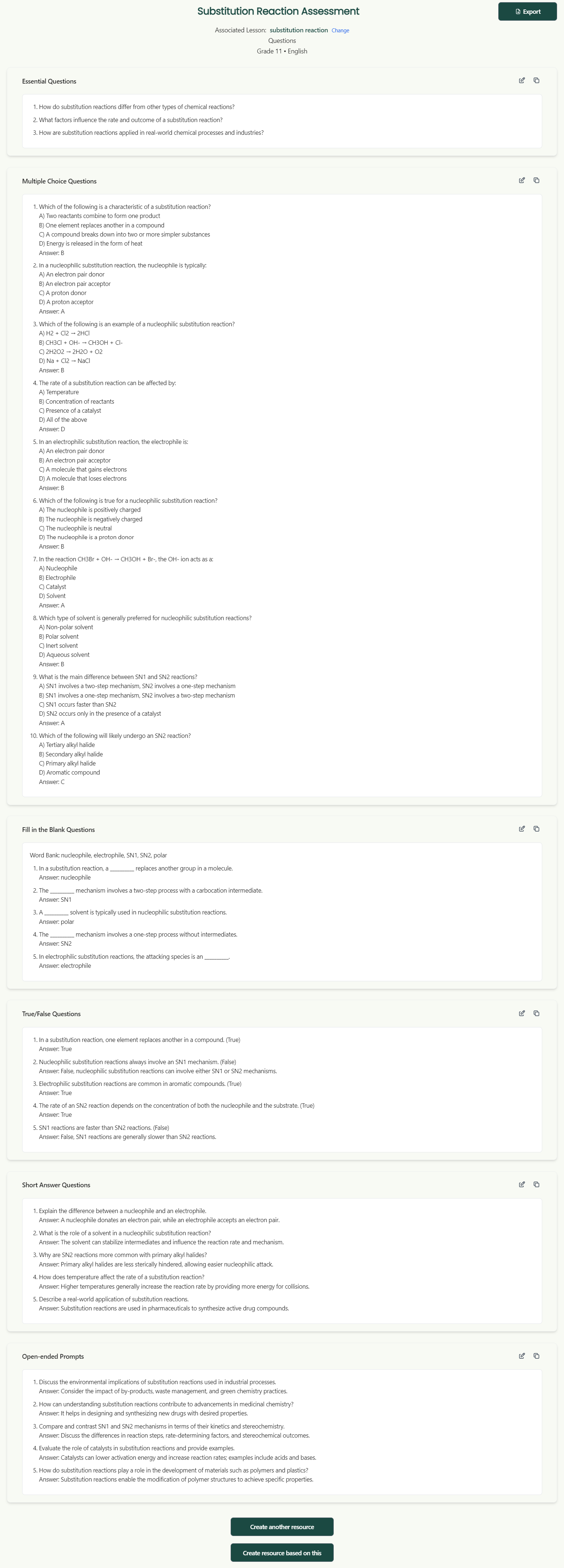 AI Assessment Creation Example - Monsha