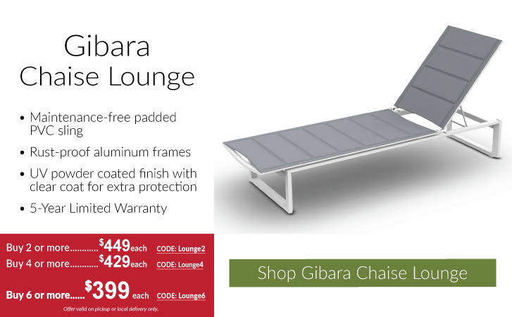 gibara aluminum padded sling chaise lounge outdoor patio 