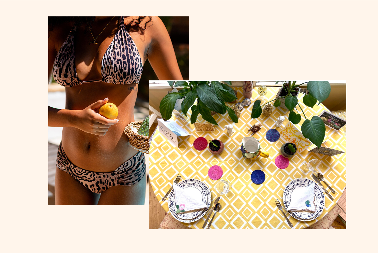 Luca Nua bikini and Tea and Tequila table