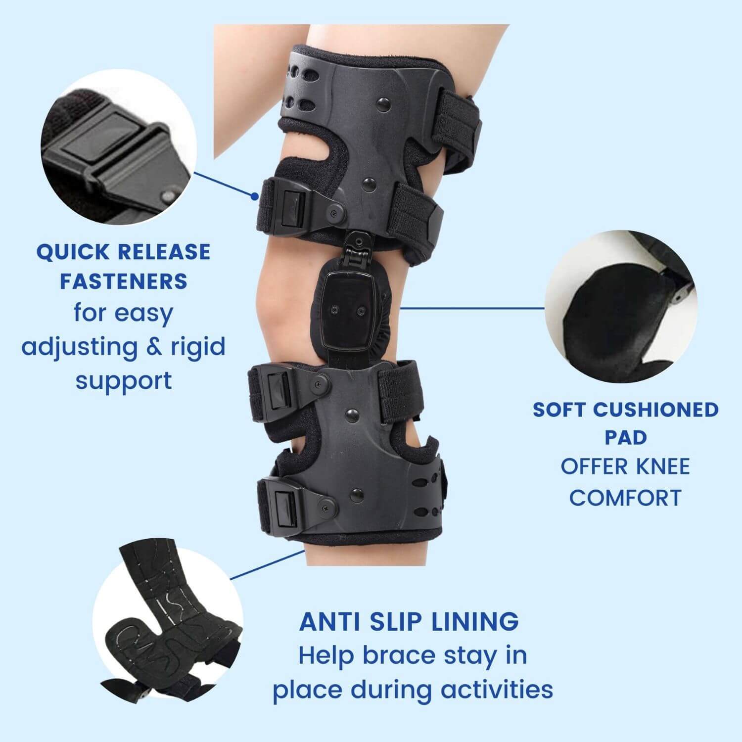 OA Unloader Knee Brace Support Medial or lateral Support – Comfyorthopedic