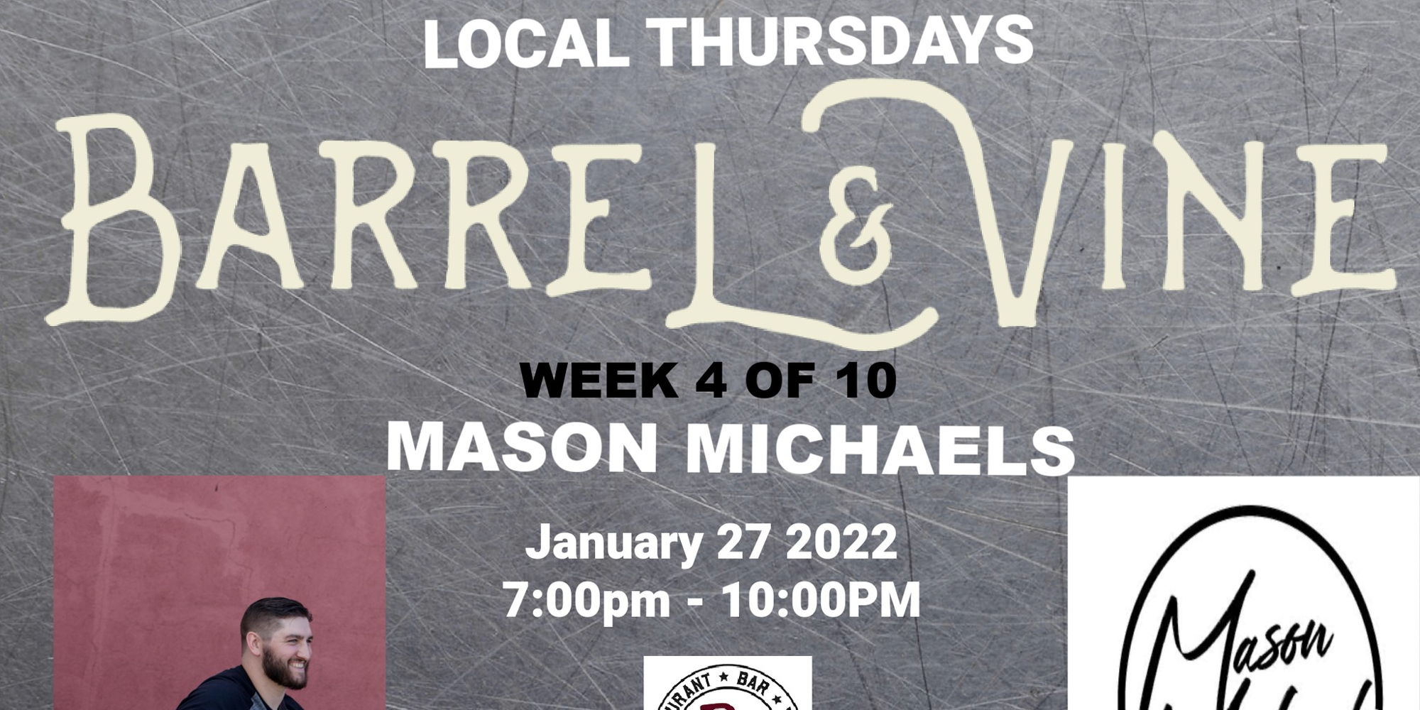 Local Thursday @ B&V - Mason Michaels! promotional image