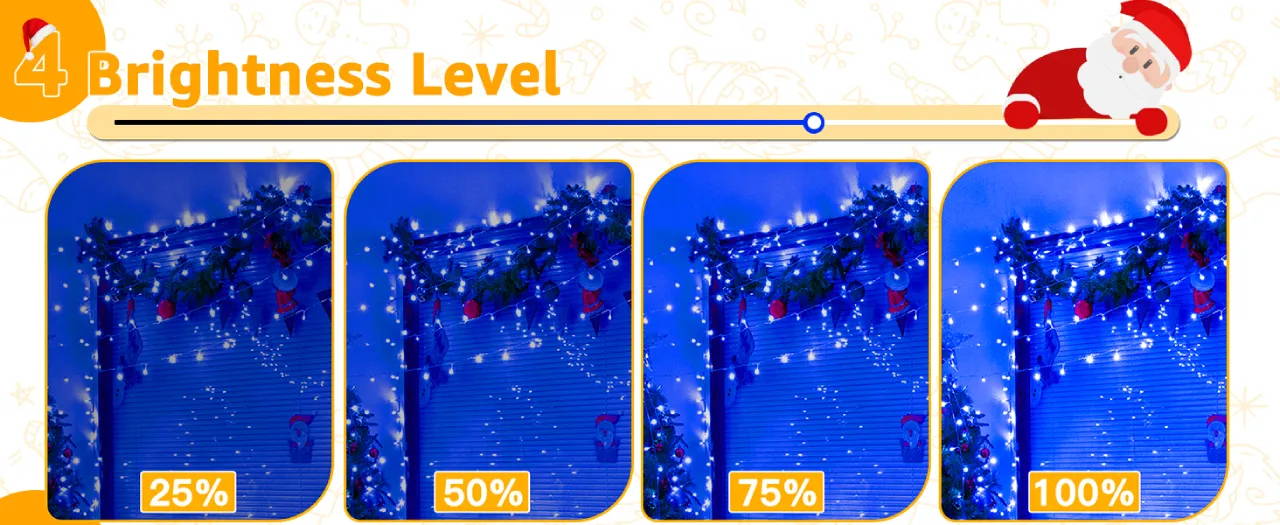 Features of Ollny's 400 leds clear cable multicolor Christmas lights