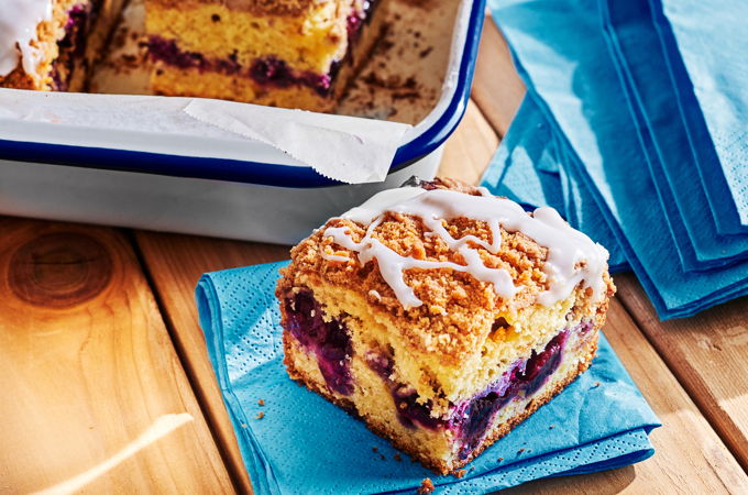 Gâteau à la cannelle et aux bleuets (coffee cake)