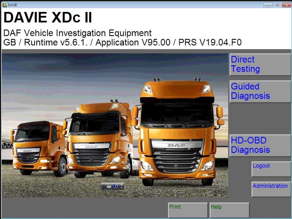 DAF Davie Runtime 5.6.1 2020 app v95 latest für DAF/Pacar-Motordiagnosegerät