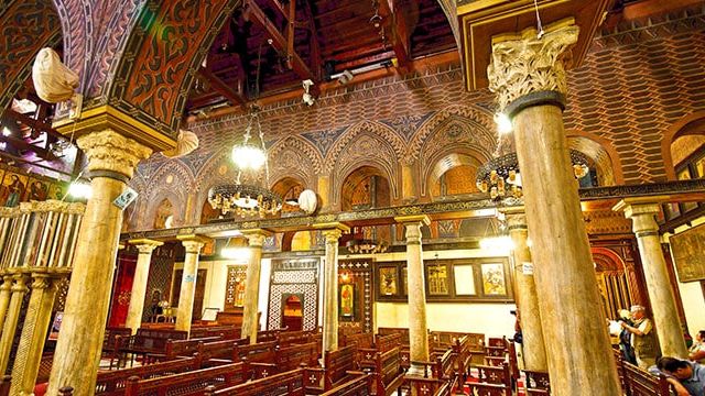 Inside the Hanging Church in Cairo, Egypt