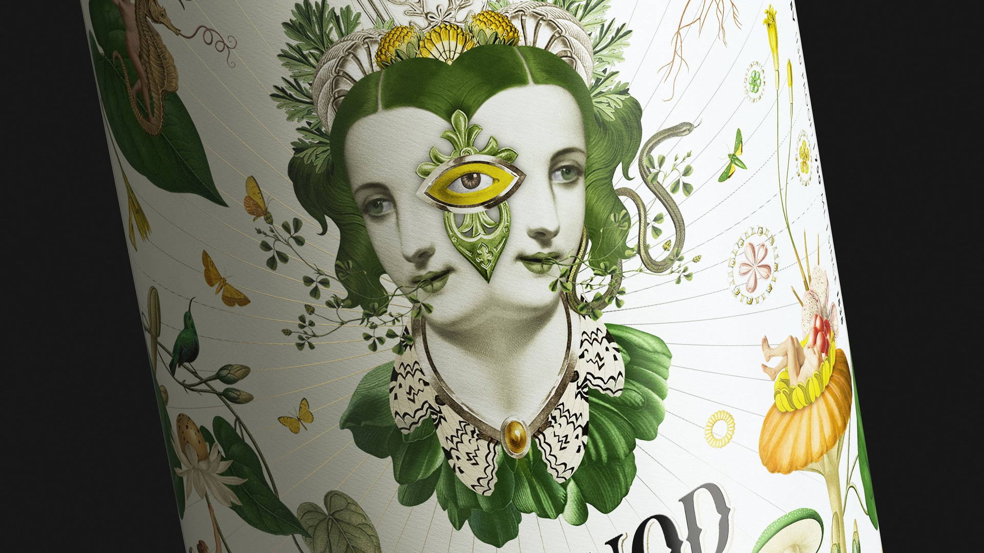 Featured image for This New Absinthe Has a Stunning Collage-Inspired Label