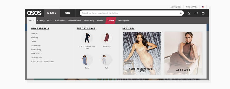 ASOS main menu entries