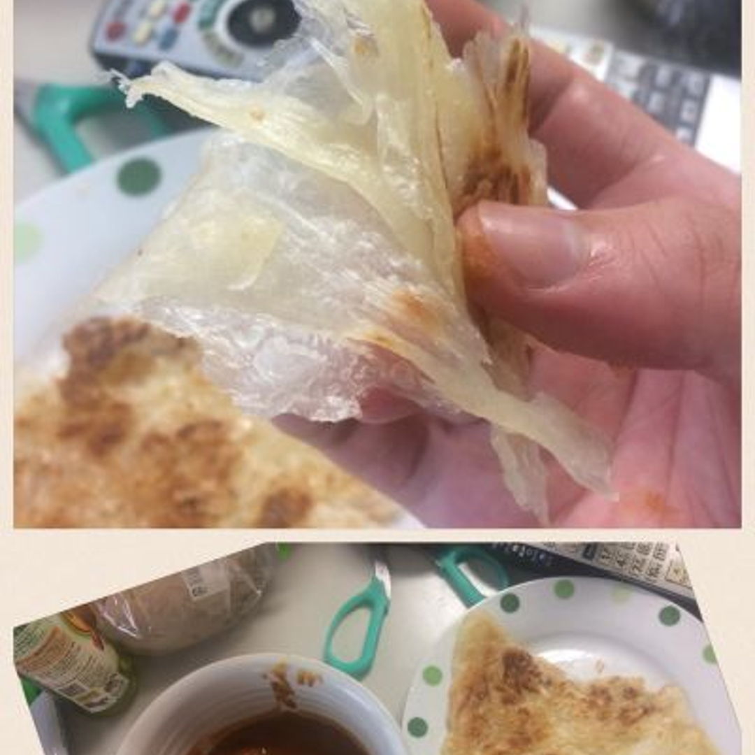 First roti canai ever. Taste nice but not perfect. The flipping is hard to master. Satisfied :)