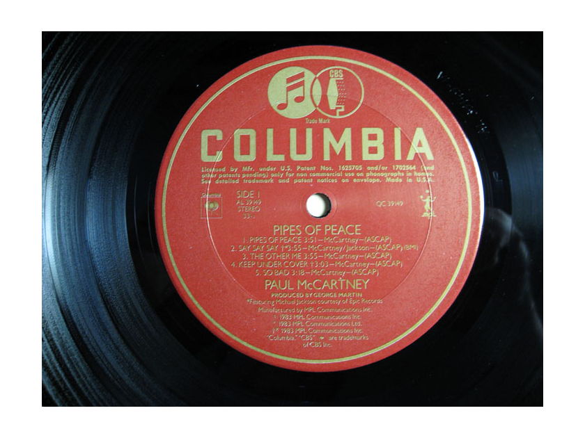 Paul McCartney - Pipes Of Peace - Gold Promo Stamped Cover - 1983  Columbia QC 39149