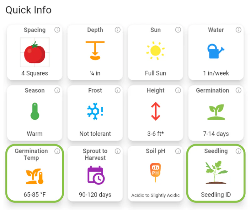 Screenshot of new Quick Info tiles in Planter