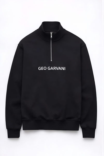 Sweatshirt with Zipped Neckline Cotton Fleece - Image 5
