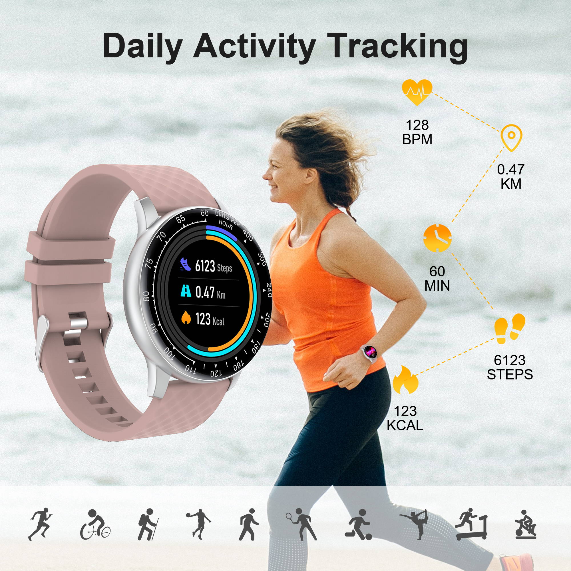 Smart fitness watch bracelet h30 discount