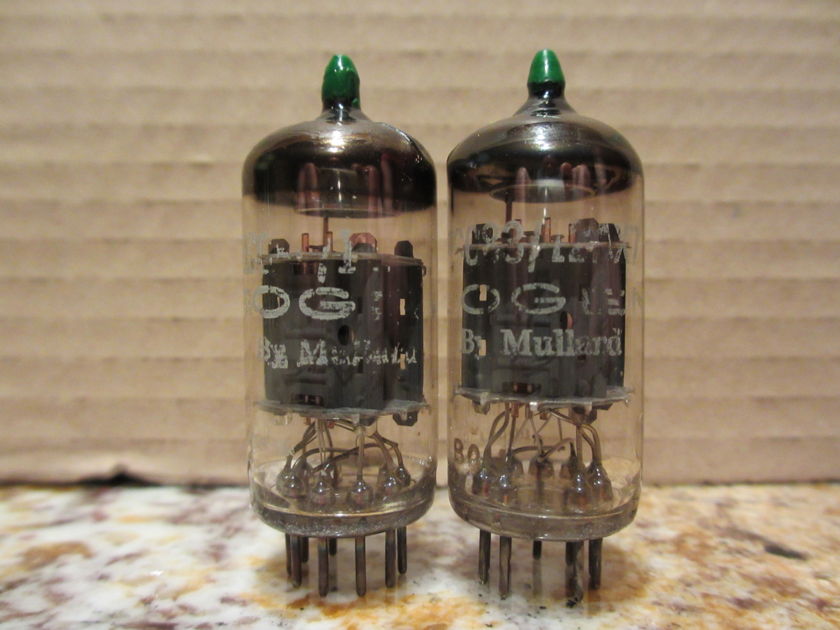GREAT M. Pair Mullard 12AX7/ECC83s  Phono Grade Pair; Copper Posts-- Selected by Vintage Tube Services
