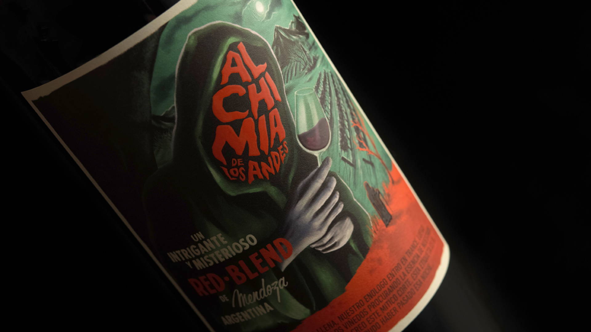 Featured image for This Wine Packaging Takes Inspiration From A Vintage Horror Movie Poster