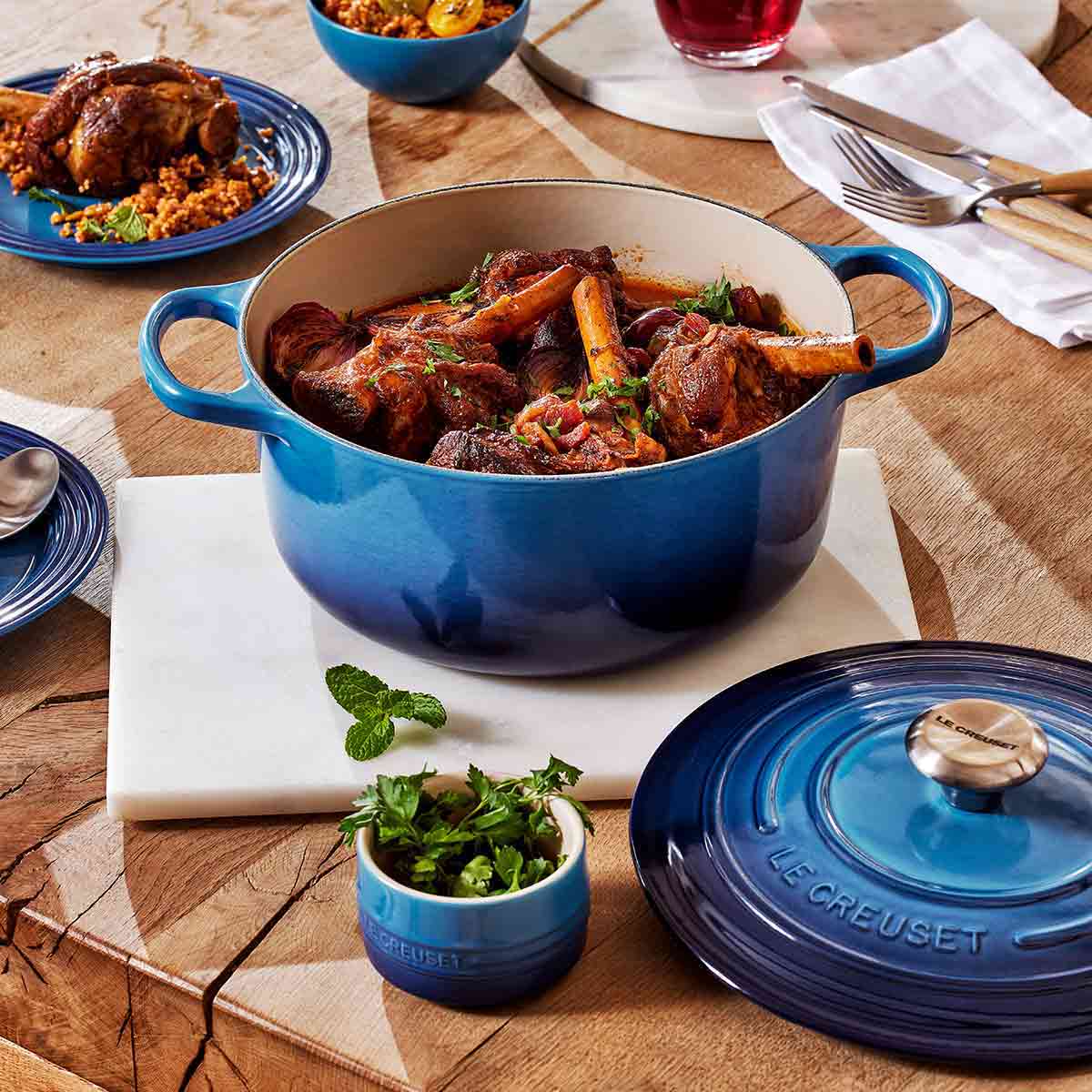 Tagine Style Pulled Lamb Shanks with Cucumber Yoghurt Recipe | Minimax