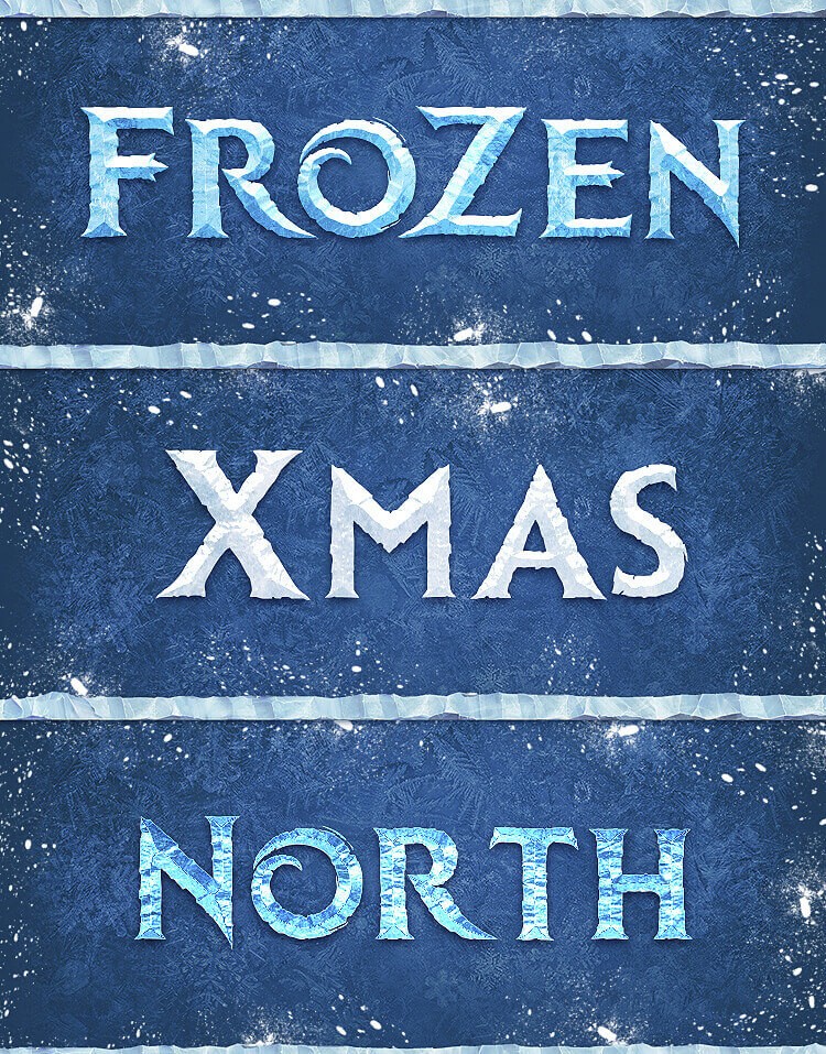 Зимние стили текста в Фотошоп - .PSD + шрифты