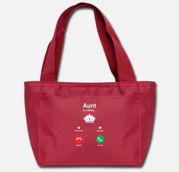A practical durable recycled material Aluminum foil insulated lunch bag with additional front pocket is the best thank you gift for your aunt