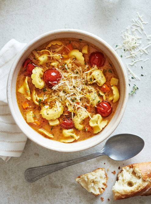 Meal-Sized Tortellini and Vegetable Soup