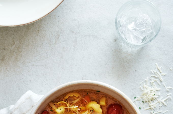 Meal-Sized Tortellini and Vegetable Soup