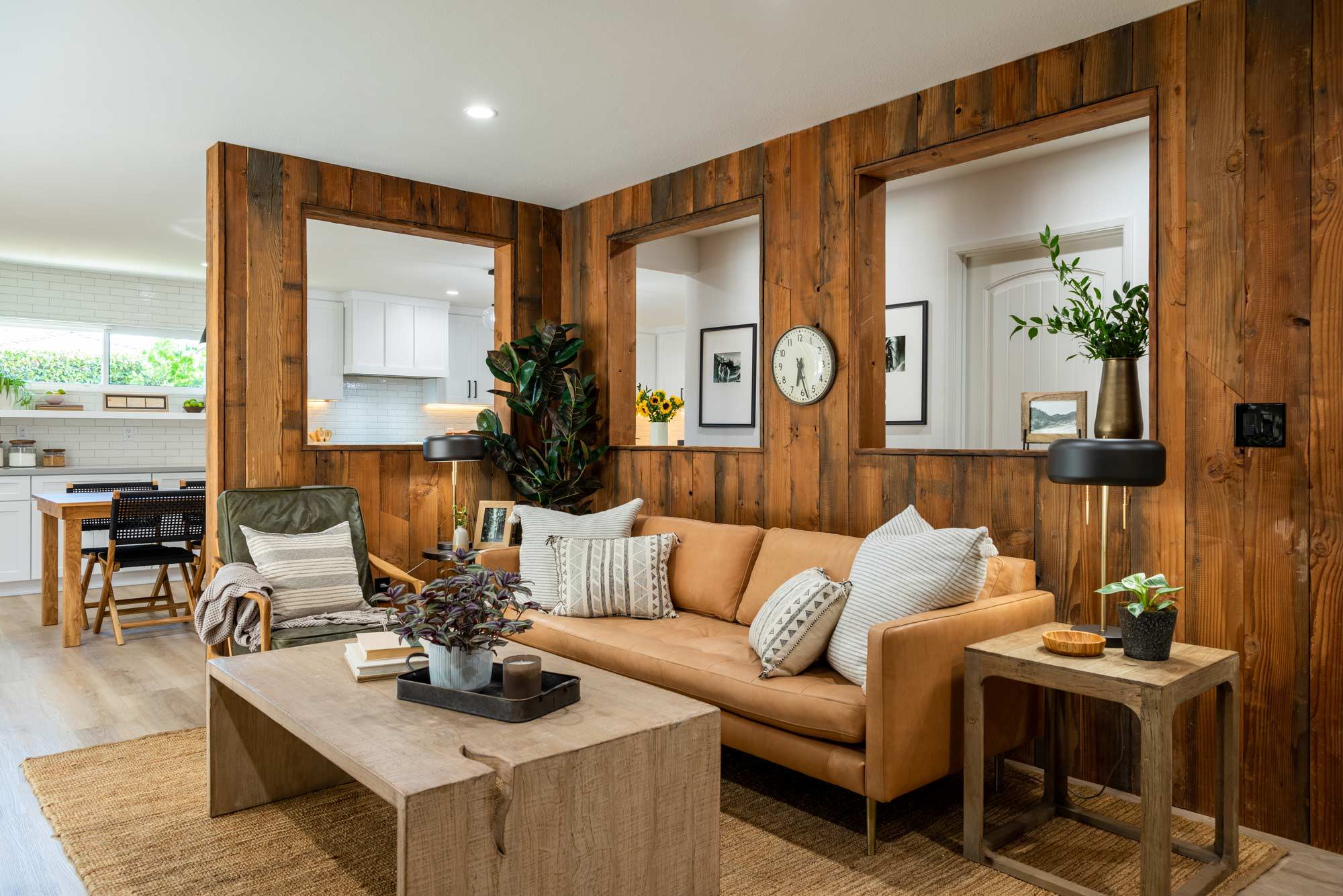 Living Room Reno with Wood Panels
